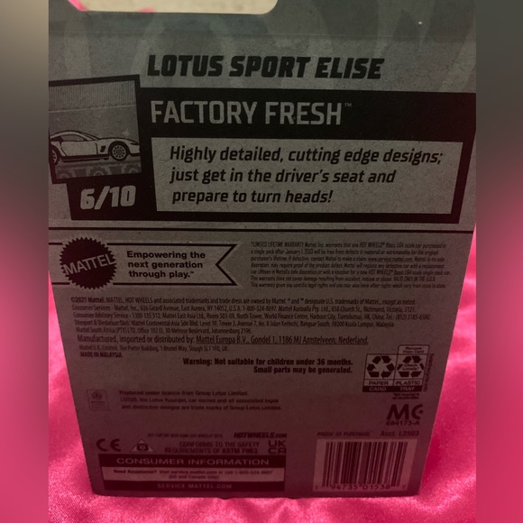NEW 2022 Hot Wheels Yellow Lotus Sport Elise 136/250 Factory Fresh 6/10. - Picture 5 of 5